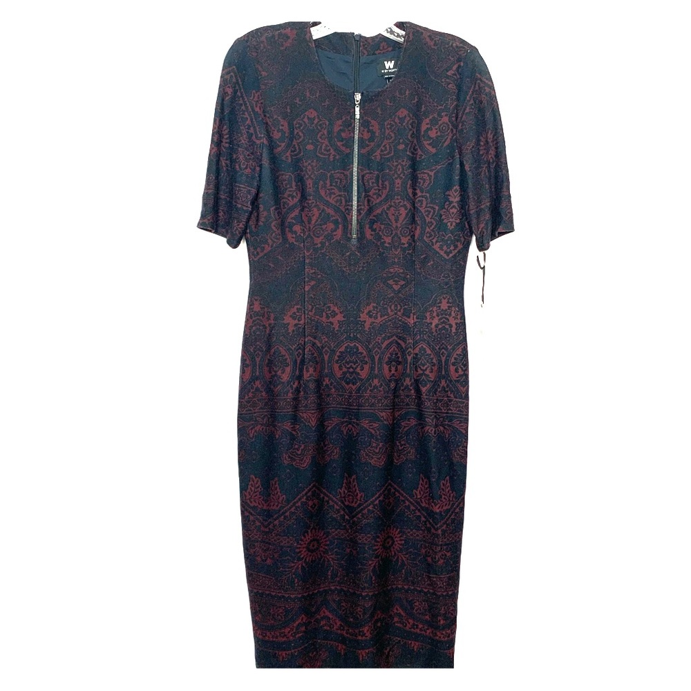 W By Worth Asymmetrical Lined Ponte Dress Size 6
